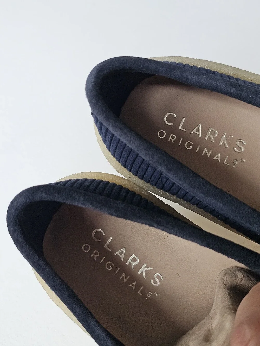 NWT Clarks Originals Wallabee Cup Navy Cord Platform Crepe Shoes Size 9